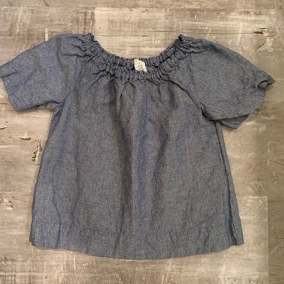 Crewcuts off-the-shoulder blue stripe top - Picture 5 of 7